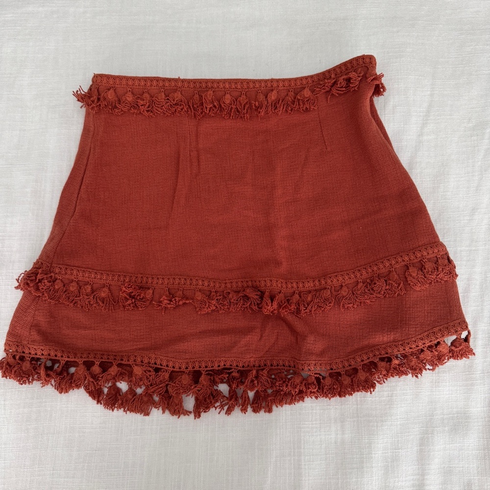 Fringe Mini Skirt